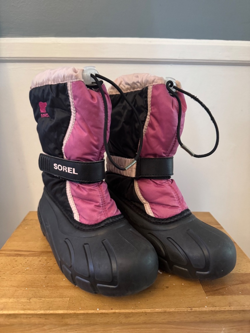 SOREL Fuzzy Waterproof Snow Boots Little Girl USA 2 (EUR 33 1/3, 20 CM)